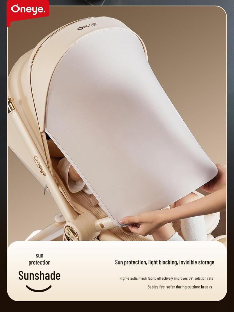 Wanyya T9 Four-Wheel Baby Stroller - Adjustable Recline, High Landscape, Newborn-Friendly Shock Absorption