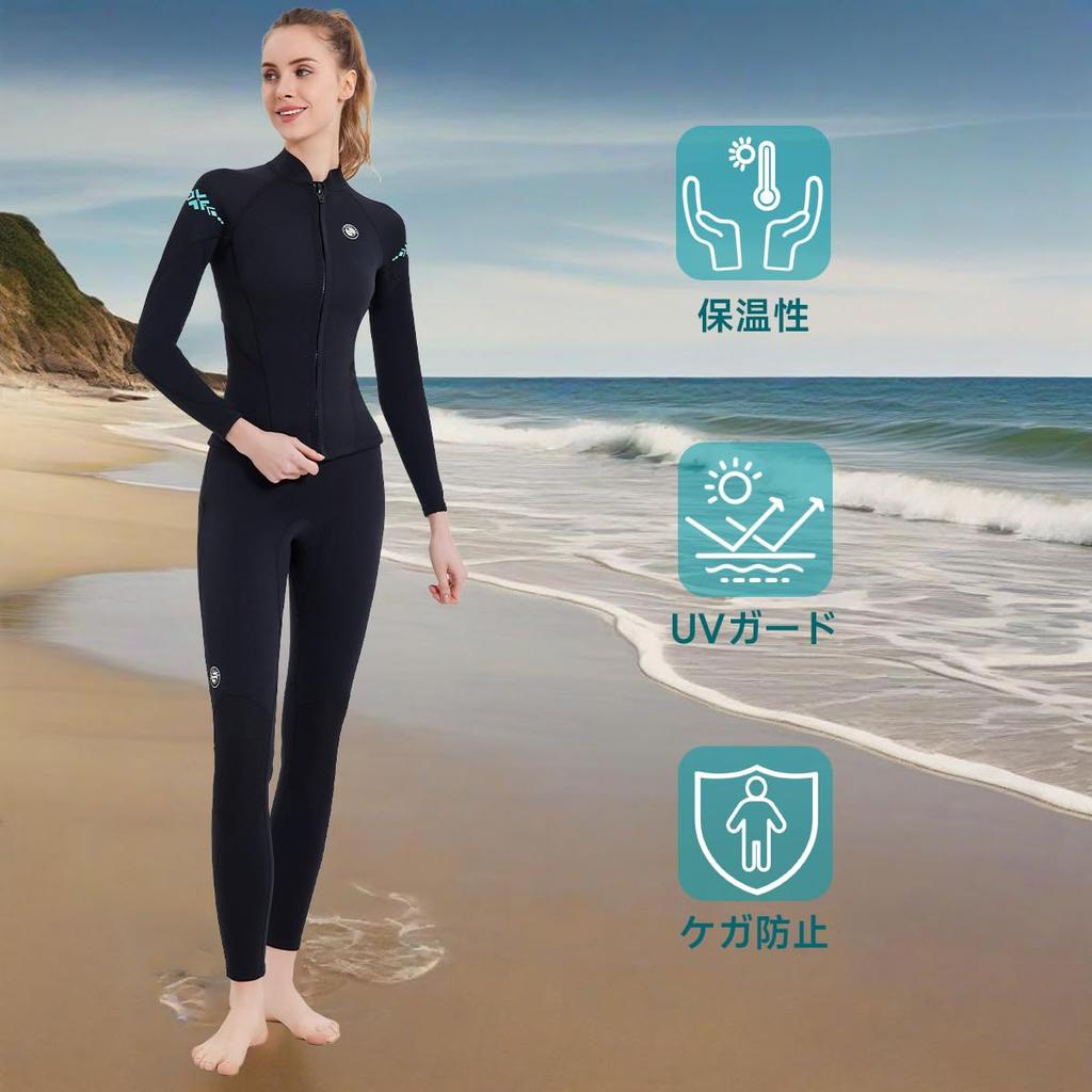 Wetsuit Topper for Women 2mm Long Sleeve Wetsuit Jacket for Women Stretch Jersey Surfing SUP Diving Snorkeling Wetsuit Topper Black XS Size