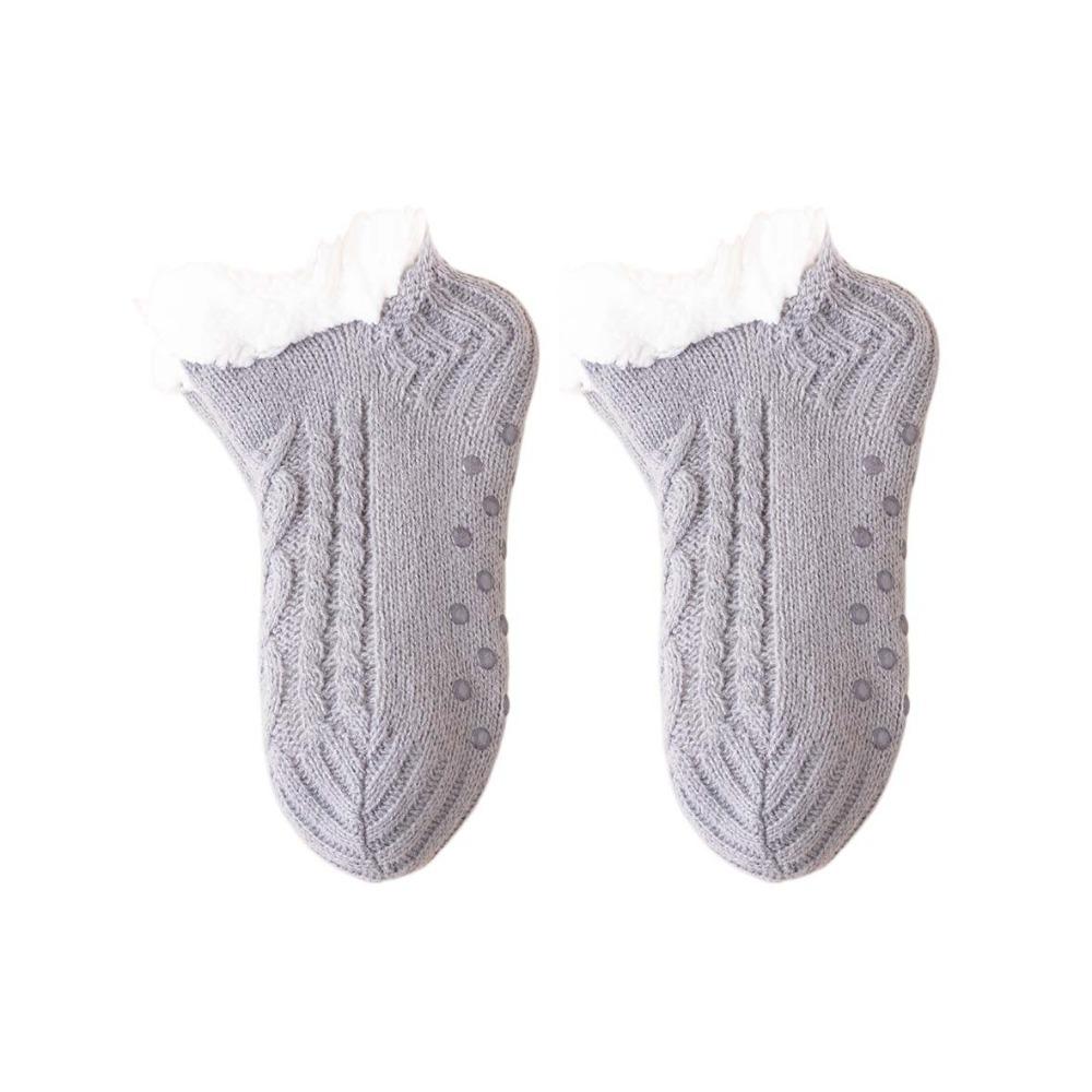 Grid Winter Floor Socks Silica Gel Sleeping Socks Cute Thicken Velvet Socks  Women