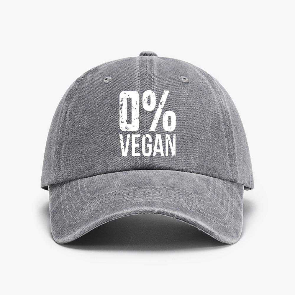 Zero Percent Vegan Funny BBQ Carnivore Meat Eater hat Washed soft top Distressed Denim baseball cap fashion Adjustable sun hats Adjustable