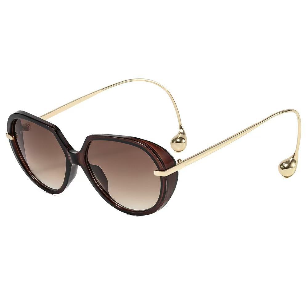 European and American fashion square round frame high-end sunglasses, male and female temperament versatile outdoor anti-ultraviolet trendy sunglasses