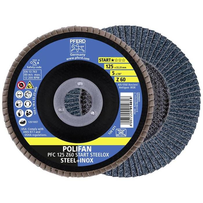 PFERD 69300935 PFC 125 Z 60 START STEELOX Disque segmenté Diamètre 125 mm Ø de perçage 22.23 mm 10 pc(s)