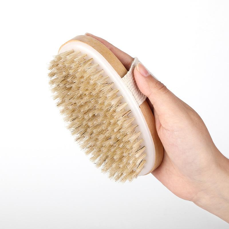 2 In 1 Dry Skin Body Brush Natural Bristle Dead Skin Remover Anti Cellulite Exfoliates Blood Circulation Health Massage Tools