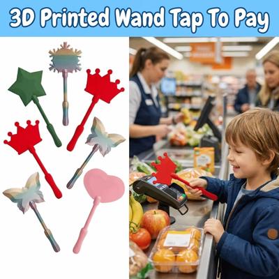Mode Créatif Impression 3D Baguette Magique Paiement par Tapotement Portable Mignon Étoile Support de Baguette Magique Léger Drôle Porte-Carte de Crédit Usage Quotidien