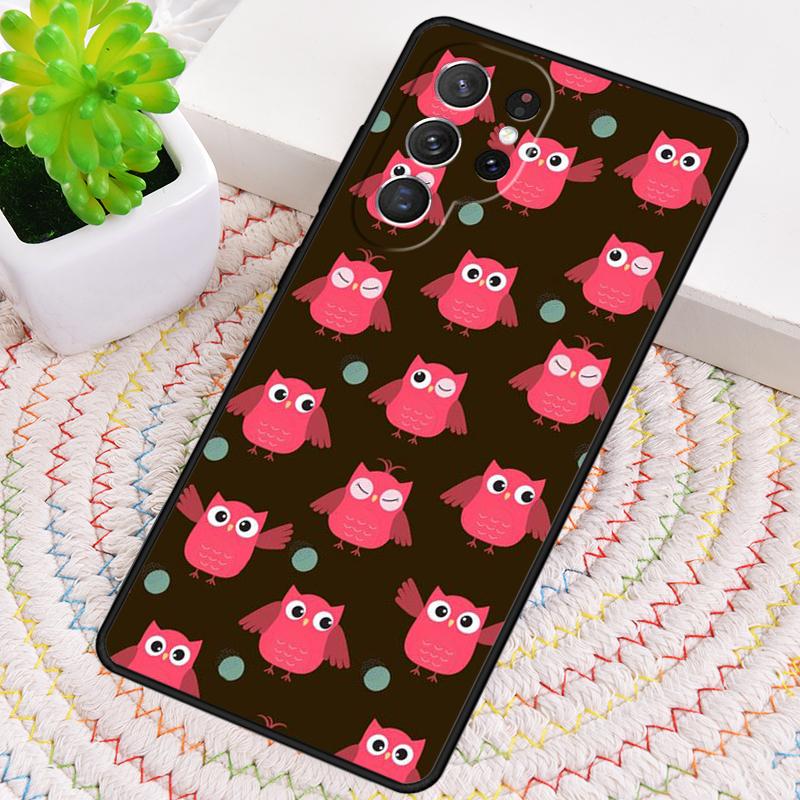 Owl Cute Lovers Kawaii Cartoon Silicone Phone Case For Samsung Galaxy Note 10 Pro S26 S25 S24 S23 S22 S21 Plus Ultra Capa Cover