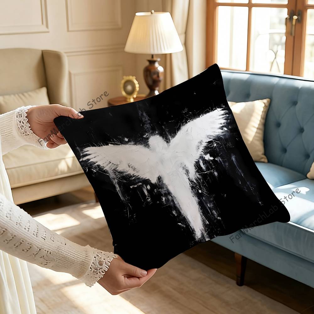 Gothic Cyber Sigil Cross Eyes Printed Pillow Cover Cushion Case Simple Sofa Pillow Case No Pillow Core
