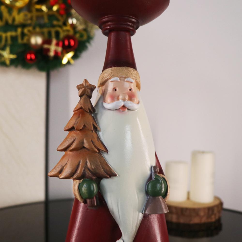 American Style Resin Santa Claus Ornaments Christmas Decor Candle Holder Home Party Holiday Supplies Atmosphere Creation Gifts