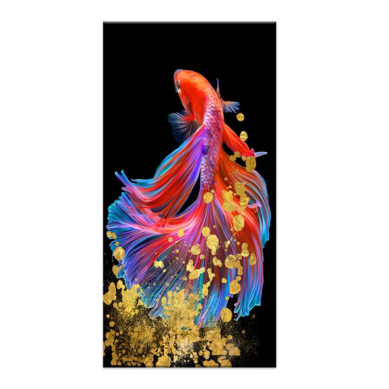 Nine Red Koi Landscape Oil Painting Canvas Poster Home Decor Modern Wall Art Picture HD Print Interior Decoration Printmaking
