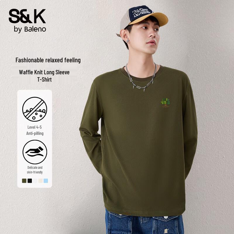Baleno S&K Men's Waffle Knit Long-Sleeve T-Shirt