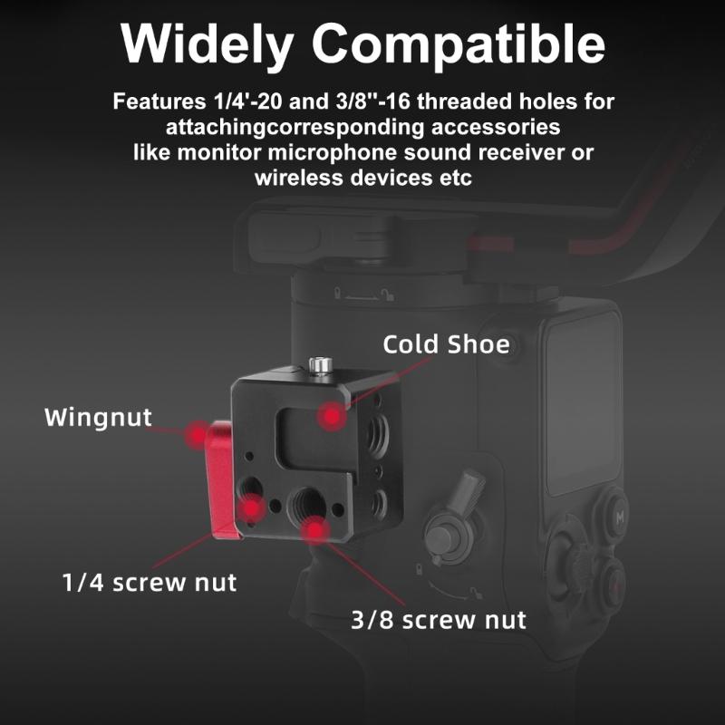 Gimbals Monitors Mount Holder for O Handhelds Stabilizers Mounting Plate Extension 1/4" 3/8