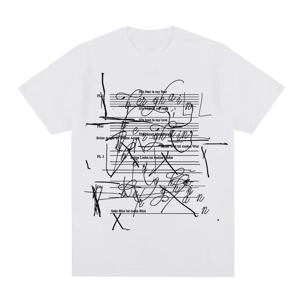 MUSIC NOTES YELLOW TEE 2026 New Summer ROSALIA s Same Style Teeshirt Korean Style High Quality Cotton Unisexs Clothing T Shirt