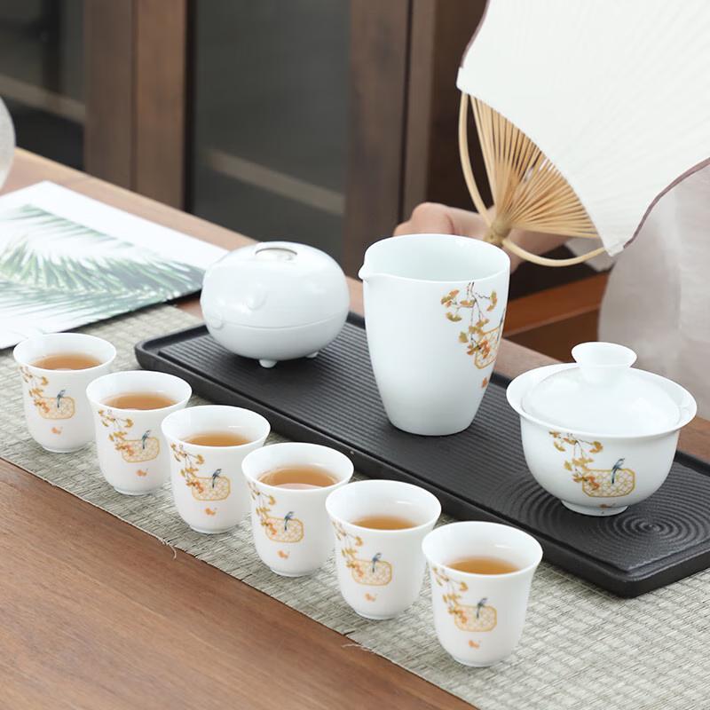 Happy Brows White Porcelain Tea Set