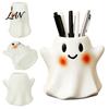 Desk Organizer Ghost/Skull Shape Pen Holder, Resin Desktop Organizer, Halloween Decorative Office Storage Container for Makeup Brushes Multipurpose
