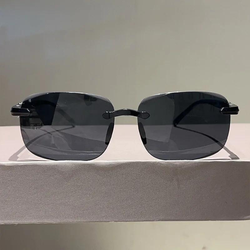 3PCS New Square Frameless Cut Edge Sunglasses for Driving and Fishing Trendy and Fashionable Anti Glare Sunglasses