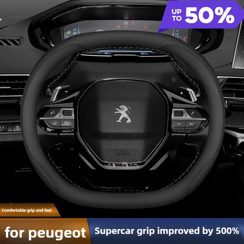 Funda de Volante de Cuero para Coche para Peugeot 3008 2008 Rifter 208 5008 Partner Expert 308 SW 408 Híbrido EV 2025 2026 Accesorios