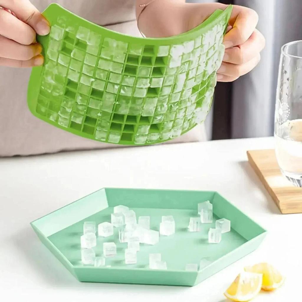 160 Grid Mini Silicone Ice Tray Ice Cubes Foldable Ice Mold Ice Breaker Ice Grid Tray Small Square Mold Ice Maker Silicone Mold