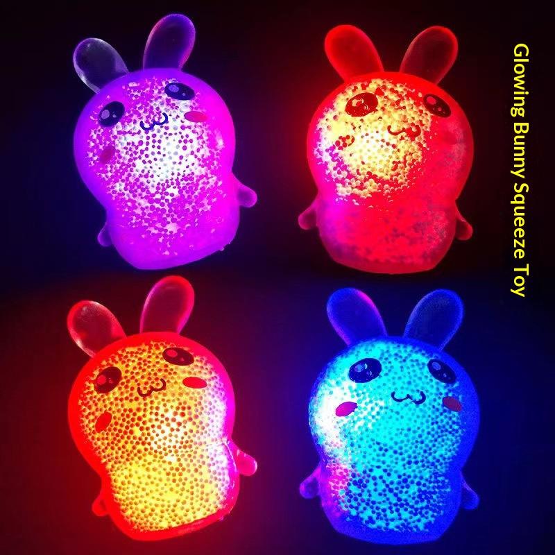 

Glowing Bunny Octopus Squishy Toy With Light Soft Squeeze Stress Relief Fidget Toy For Kids A1