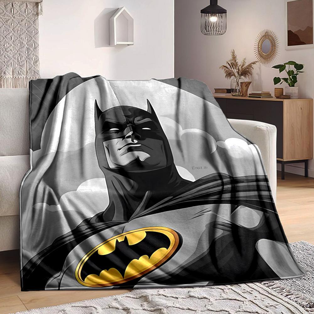 1pz Coperta con Simbolo di Batman Leggera in Flanella per Divano, Letto, Viaggio, Soggiorno, Ufficio, Divano, Sedia e Letto
