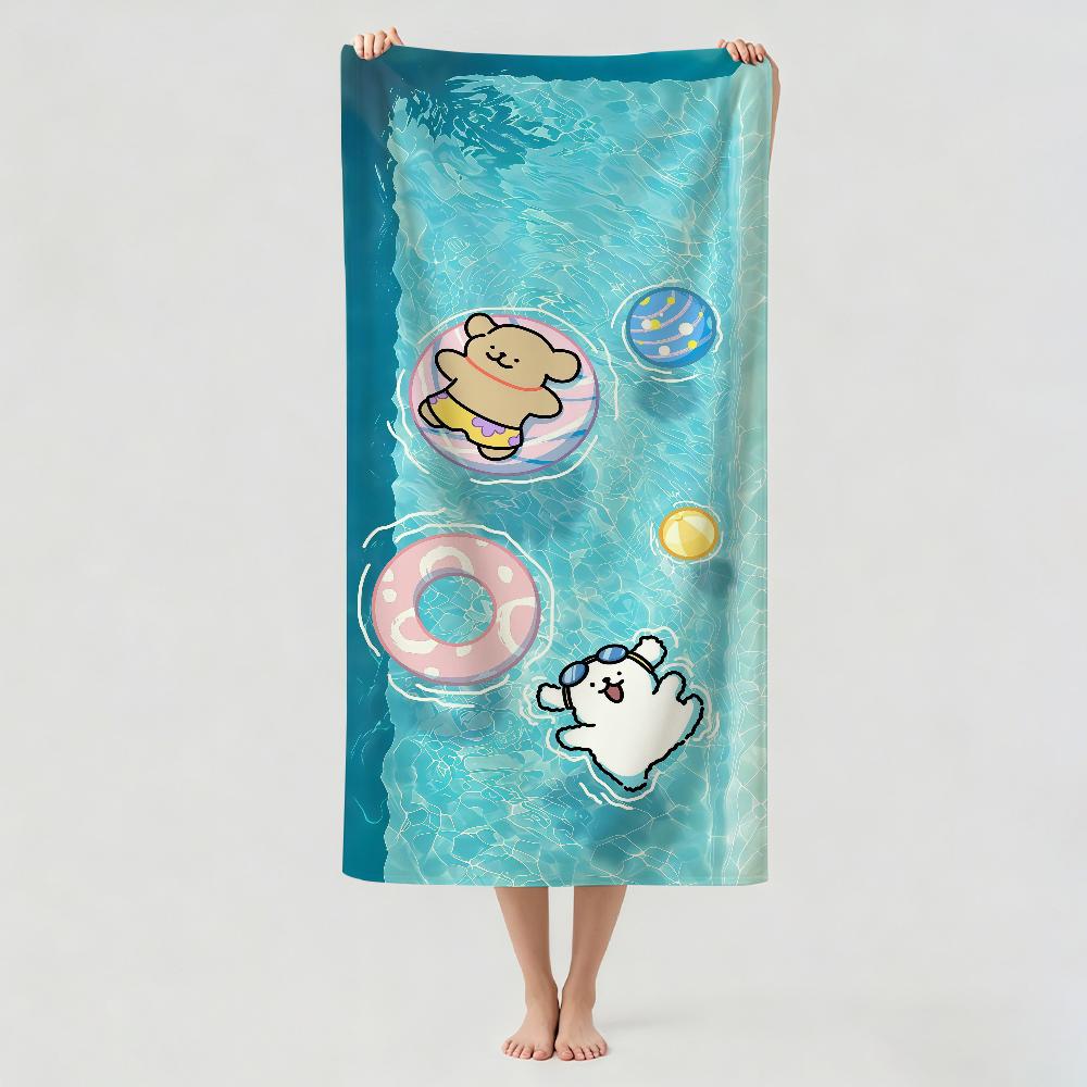 Cartoon cute Line Puppy Towel Drying Bath Towel Applicable To Light Swimming Camping Yoga Beach Out