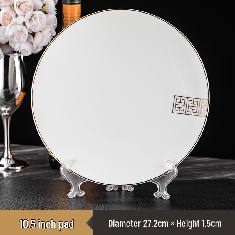 Luxury Wear-Resistant Gold Rim Bone China Dinnerware Set for Hotels and Restaurants - Includes Bowls, Plates, Spoons, Cups, and Chopsticks