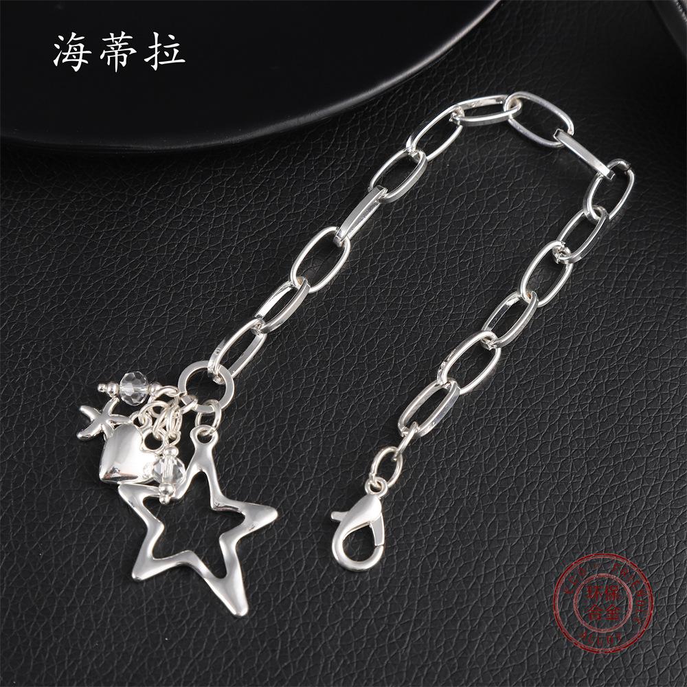Neues dickes Ketten-Liebesstern-Multi-Accessoire-Armband, niedlicher fünfzackiger Sternanhänger, Partnerarmband