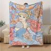 1pc Manta Decorativa Cenicienta con Estampado Floral Decoración del Hogar, Funda para Sofá, Exterior, Regalo para Ella, Manta, Dormitorio, Sala de Estar, Viaje, Camping, Coche