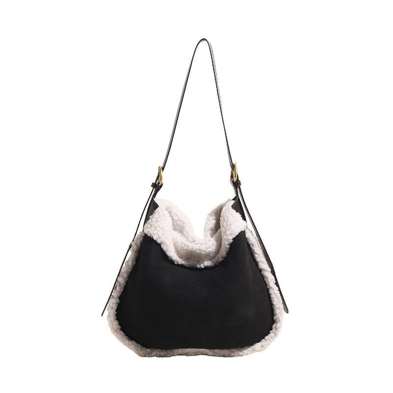 Soft Fuzzy Suede Crossbody Bag Women Large Capacity Shoulder With Magnetic Daily Commute Streetwear Style
