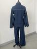 Spring 2025 Euro-American Style Women's Denim Shirt and Pants Set with Lapel Design