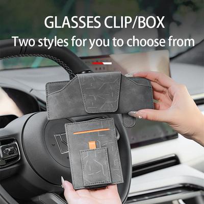 For ZEEKR 001 007 X 7X 2025 2025 Suede Eyeglass Clip Sun Glasses Storage Box On the Sun Visor Car Interior Accessories