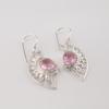 Natural Pink Morganite Gemstone 925 Sterling Silver Women Jewelry Pretty Earring 1.5" CE-26-13