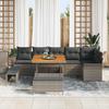 9 Piece Grey Garden Sofa Set with Cushions