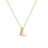 Stainless Steel 18K Gold Plated Alphabet Pendant Necklace