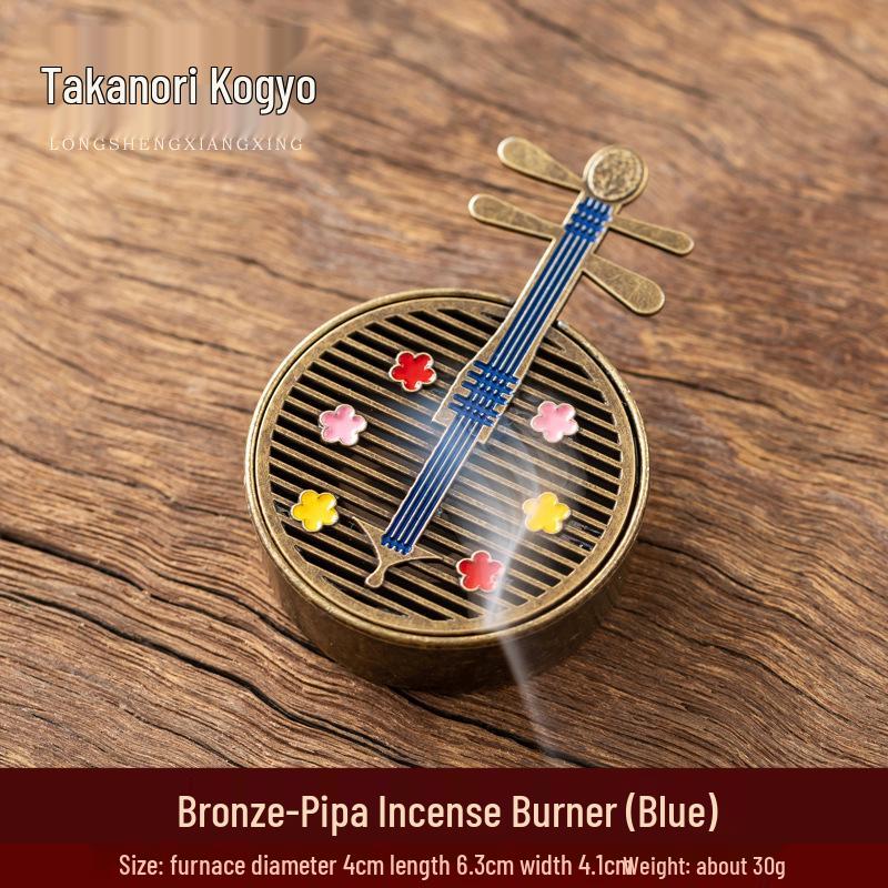 Xiangyun Lotus Incense Burner: Mini Three-Legged Copper Aromatherapy with Porous Boshan Design