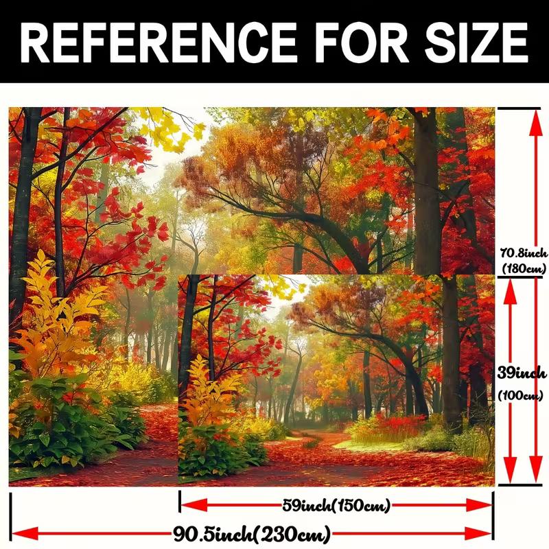 2D Dreamy Autumn Fantasy Forest Path Photography Background