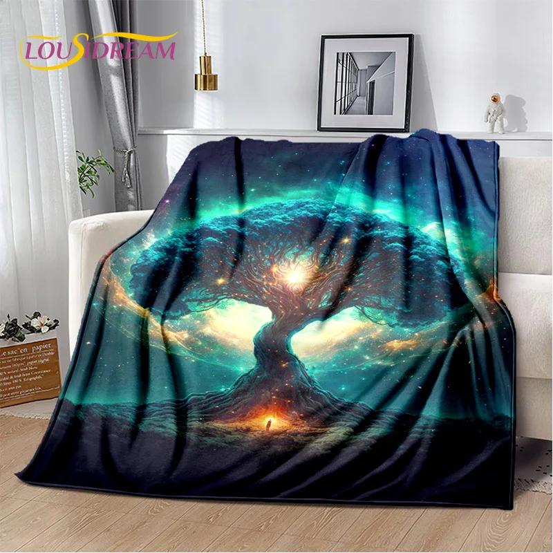 Naturbaum des Lebens, nordische Mythologie, Yggdrasil, weiche Überwurfdecke für Zuhause, Schlafzimmer, Bett, Sofa, Picknick, Reisen, Büro, Geschenkbezug für Kinder