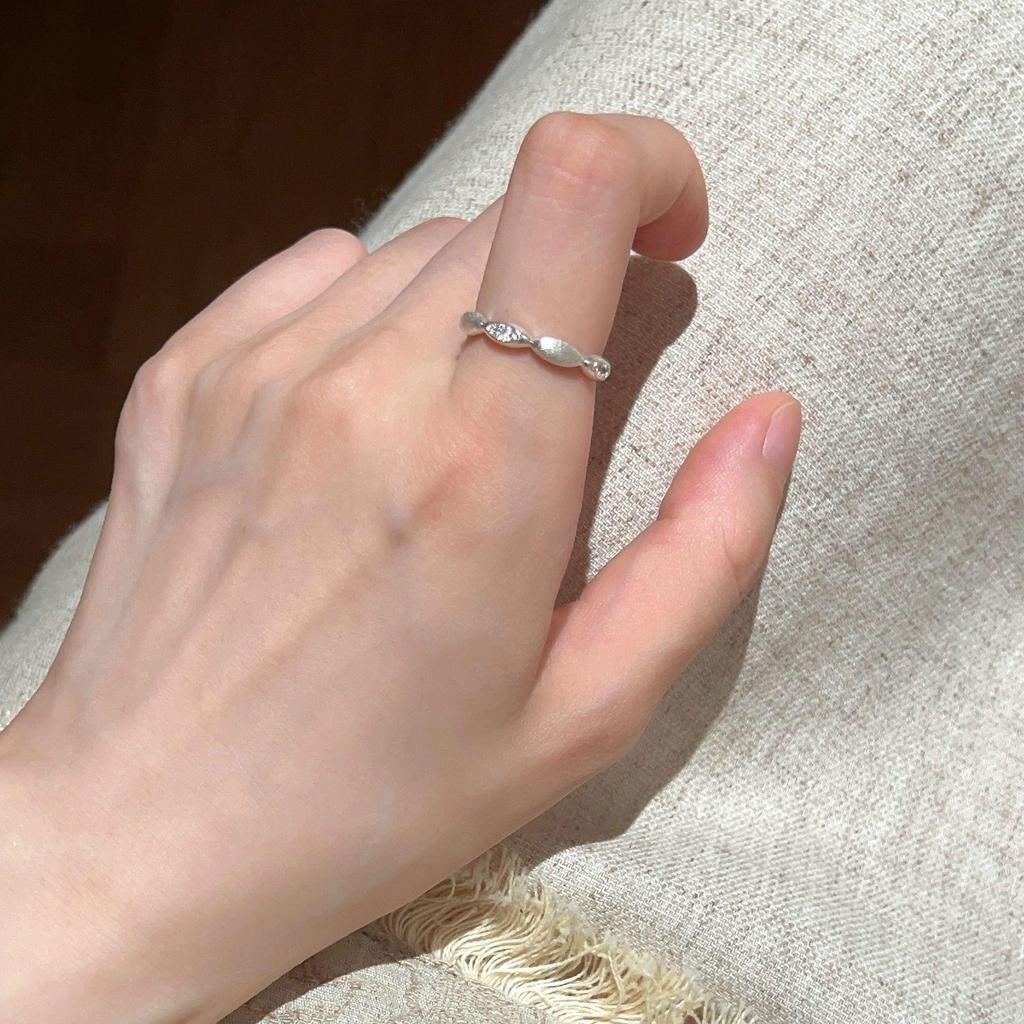 925 Sterling Silver Retro Brushed Open Finger Ring - Women's High-End Niche Light Luxury, Trendy and Non-Fading.