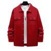 Men's Snap‑Button Shirt Jacket, Point Collar, Dual Chest Flap Pockets, Long Sleeve, Soft Knit Lightweight Casual Shacket Overshirt for Men