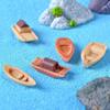 Micro Landscape Micro Landscape Boat Wooden Boat Resin Mini Boat Fish Tank Decoration Retro Figurines Art Crafts