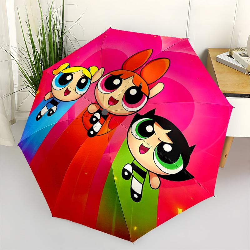 

1pc Powerpuff Girls Automatic Cute Umbrella 8-Bone Design Compact Gear for Outdoor Travel, Perfect Holiday Gift yy251230036
