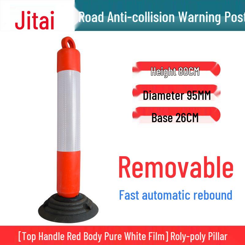 Jitai 75cm Reflektierender Gummi-Verkehrssicherheitspfosten