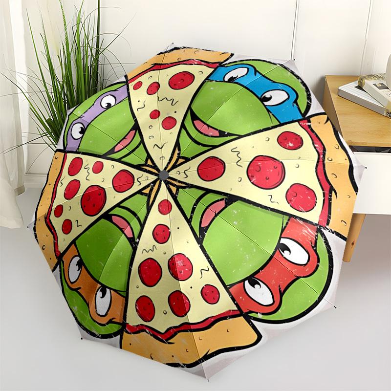 

1pc Pizza Slice, Turtle Umbrella Portable Home Essential Umbrella Folding Umbrella Durable Iron Frame yy251128094