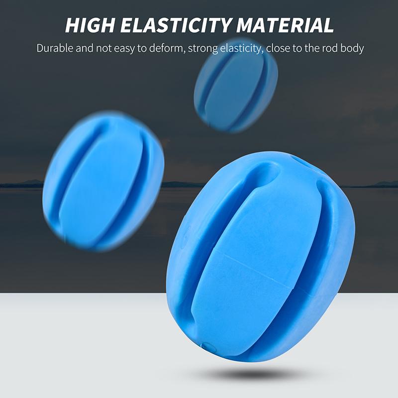 12PCS Silicone Fishing Rod Holder Ball Straps 5 Hole Lightweight Fishing Tackle Ties Organizer Storage Racks Fishing Accessories