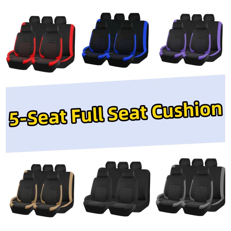5 Seats Football Embroidery Car Seat Covers Polyester Fabric Honeycomb Seat Covers Universal Fit Most Car Suv Truck