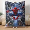 Spiderman Web Flannel Blanket Super Soft Warm Cozy Blanket For Sofa Bed Office Travel Allseason Home Decor Gift