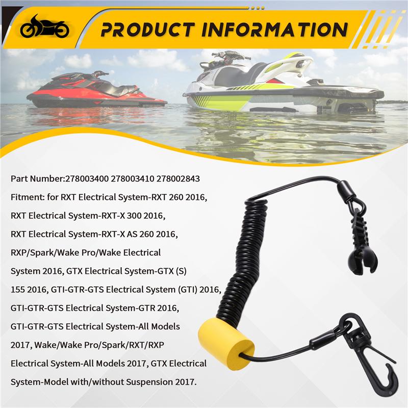 Steady New Safety Lanyard Key Cord Clip 278003400 For Sea-Doo Spark RXT RXP ACE 900 GTX GTI Wake GTR Plus 278003410 278002843