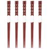 5Pairs Reusable Chopsticks Anti Slip Design Natural Mahogany Light Comfortable Washable Chopsticks for Parties Weddings