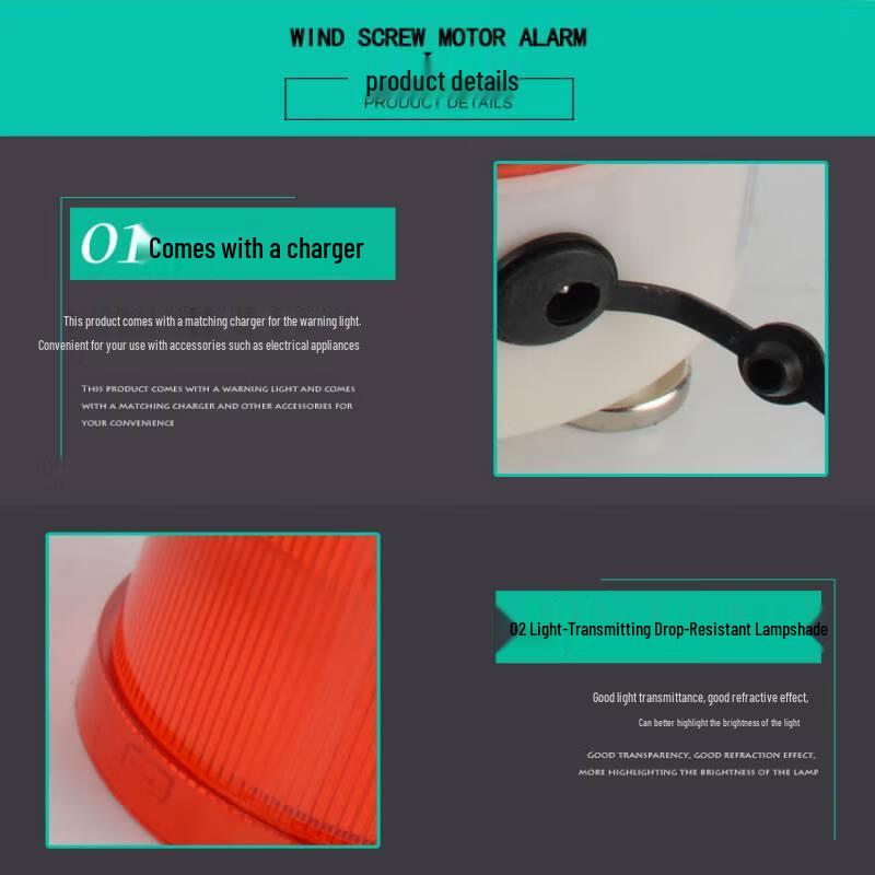 Portable Magnetic Rechargeable Sound & Light Warning Lamp