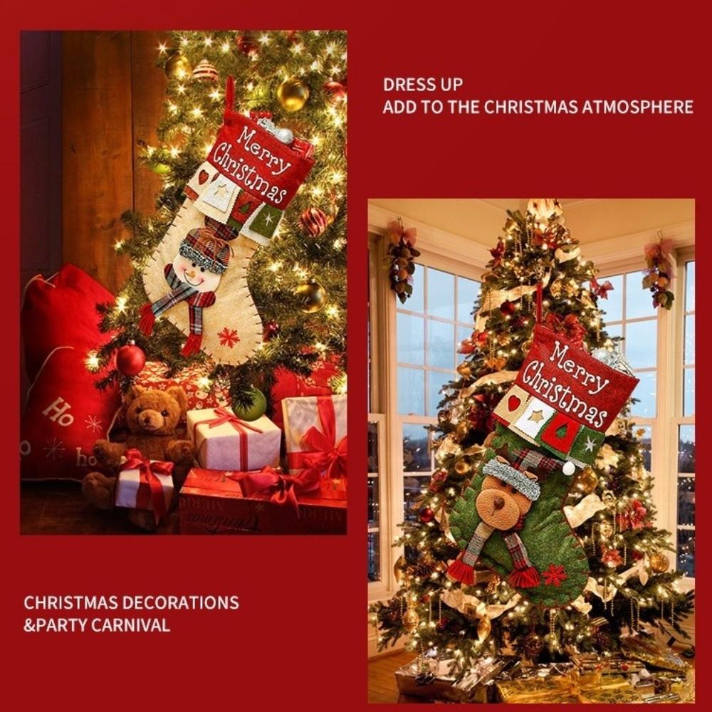Hanging Christmas Stocking Plush Candy Bag Xmas Tree Ornaments Christmas Decoration  Navidad