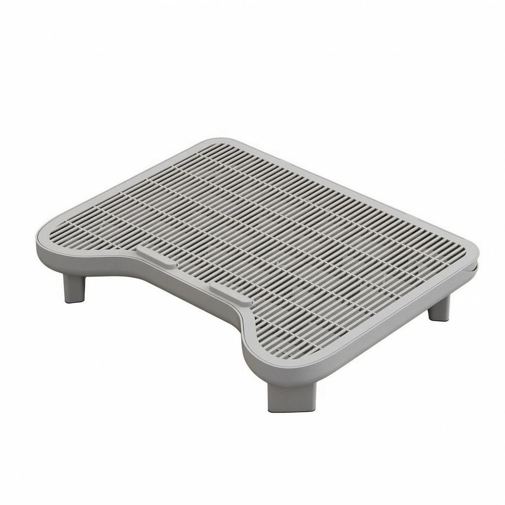 Cat Litter Tray with Grid Box Step Sand Control for Cats