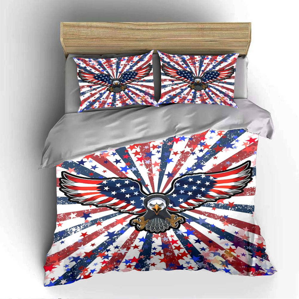 American Eagle with Stars Bedding Duvet Cover Set  (1*Duvet Cover 2*Pillowcases, without duvet insert)